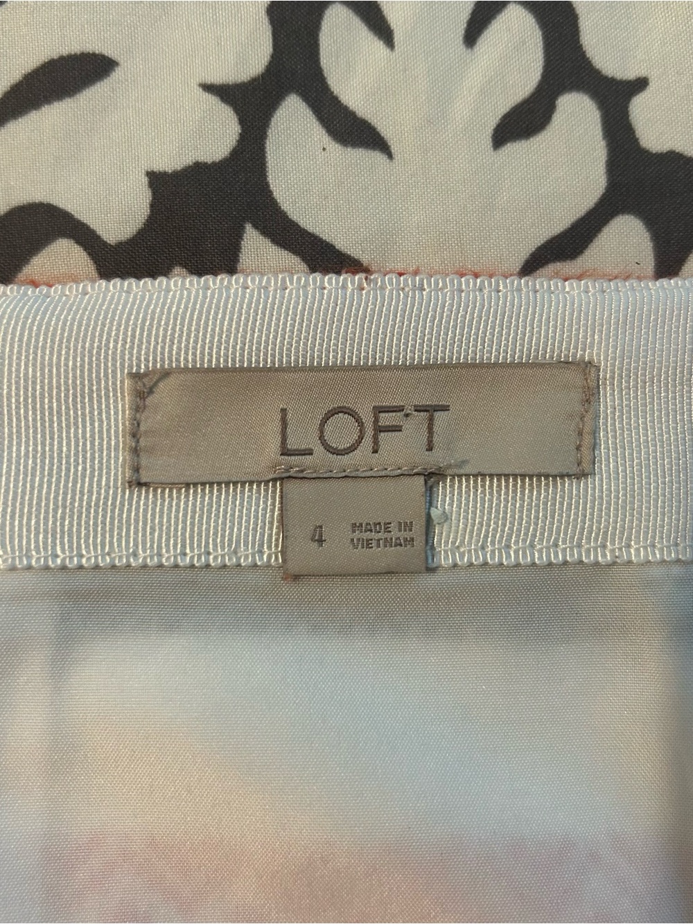 LOFT Striped Pencil Mini Skirt Orange, Black & White Size 4 Lined 100% Cotton - Picture 2 of 6